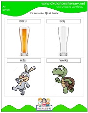 Zıt Kavram Eğitici Kartları